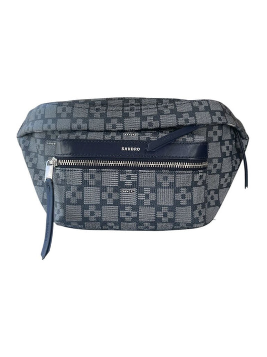 Sandro Navy Monogram Fanny Pack