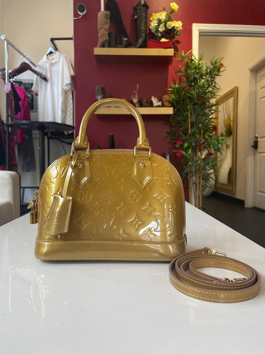 Louis Vuitton Gold Alma BB Vernis