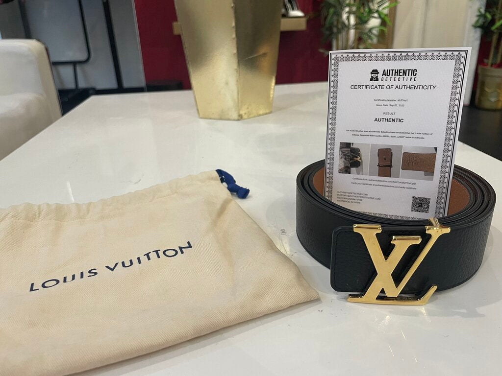 Louis Vuitton Gold Monogram Leather Belt