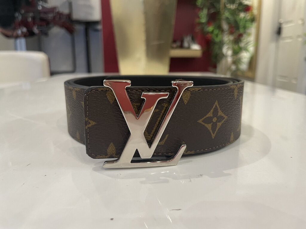 Louis Vuitton Silver LV/Brown Mono Belt