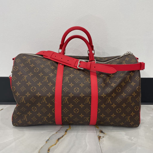 Louis Vuitton Red / Monogram Keepall 50 *orig retail $2860*