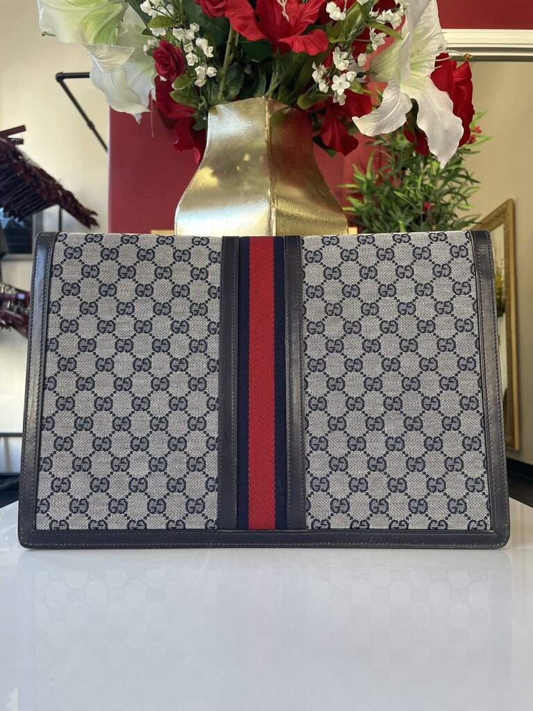 Gucci Navy GG Clutch Handbag