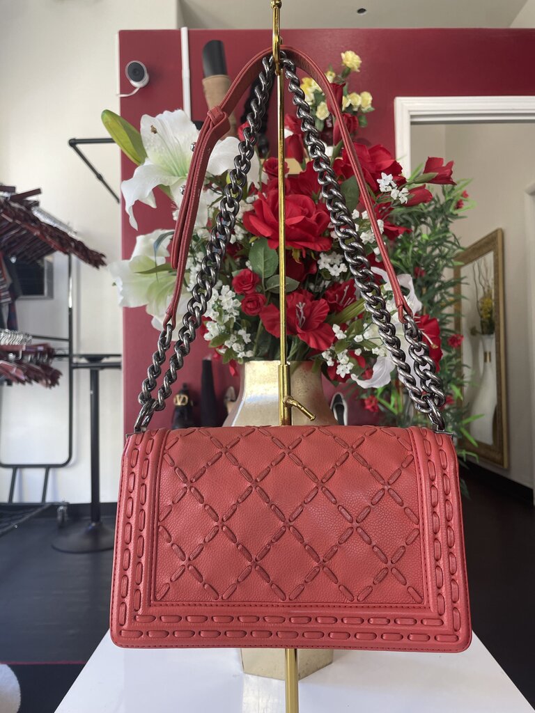 Chanel Medium Red Leather Boy Bag