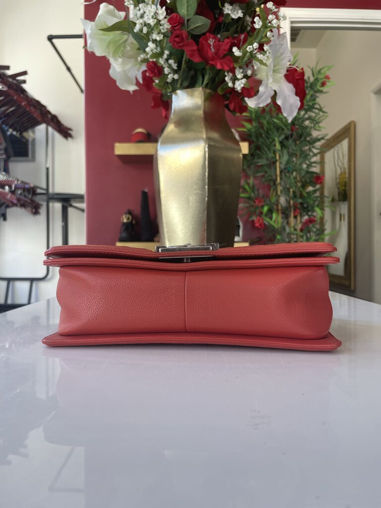 Chanel Medium Red Leather Boy Bag