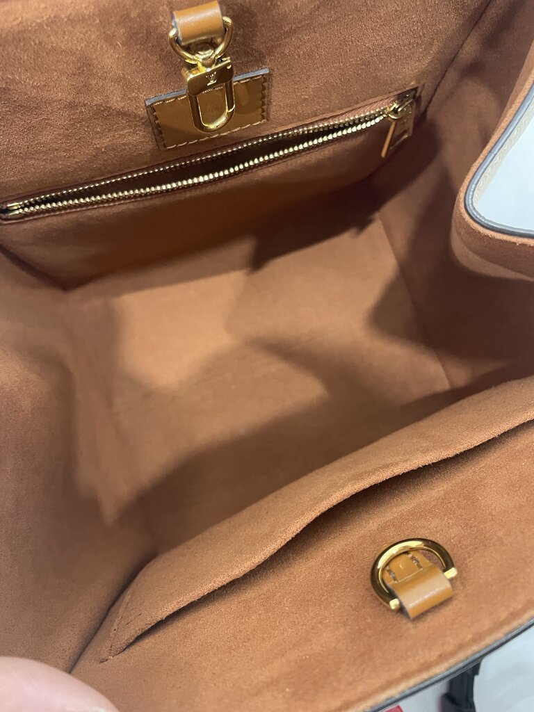 Louos Vuitton Red Cream Tricolor Leather Canvas PM Tote