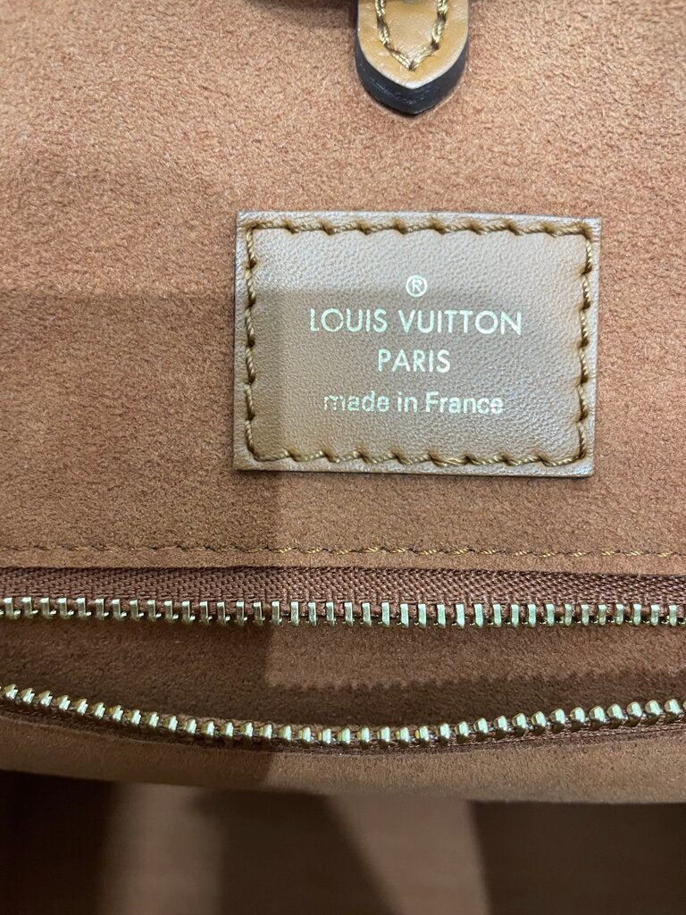 Louos Vuitton Red Cream Tricolor Leather Canvas PM Tote