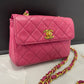 Chanel Pink Lambskin Leather 24k Gold Hardware Mini Crossbody