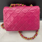Chanel Pink Lambskin Leather 24k Gold Hardware Mini Crossbody