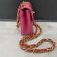 Chanel Pink Lambskin Leather 24k Gold Hardware Mini Crossbody