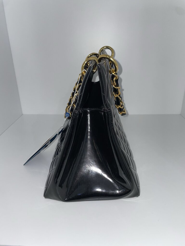Chanel Black Quilted Patent Leather Timeless Tote