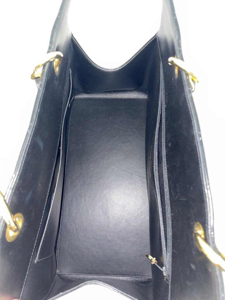 Chanel Black Quilted Patent Leather Timeless Tote