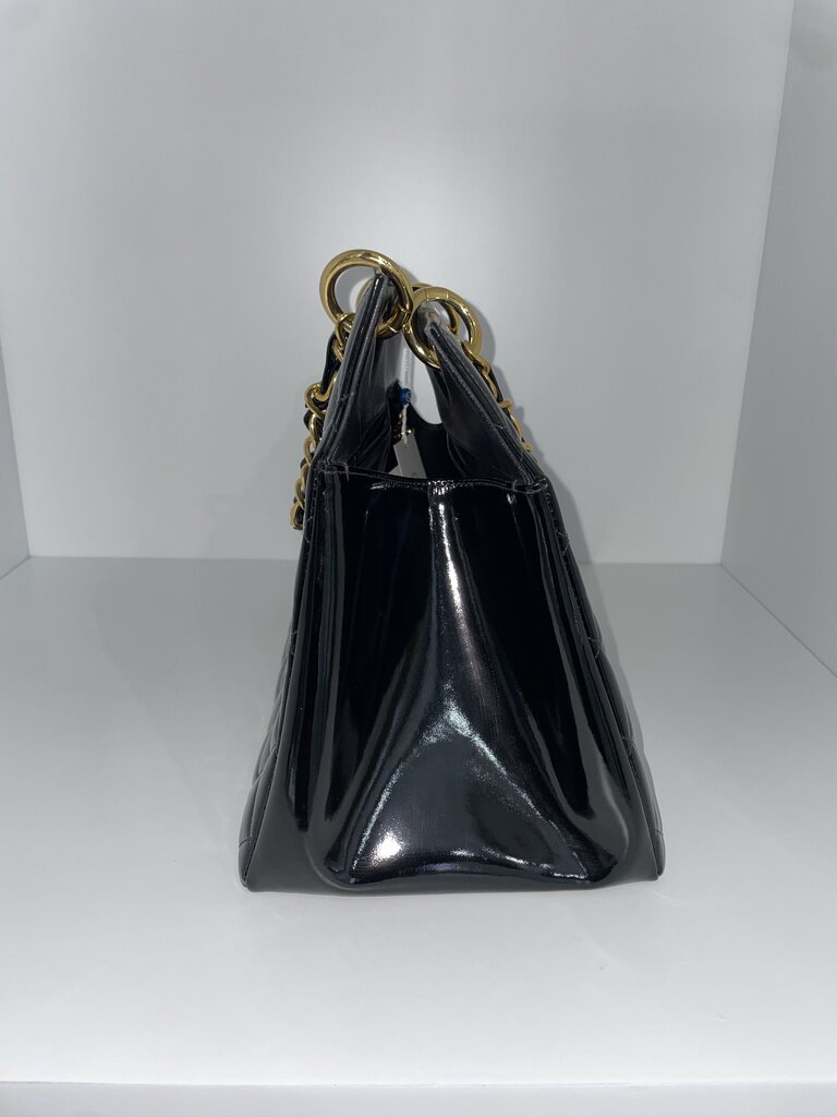 Chanel Black Quilted Patent Leather Timeless Tote