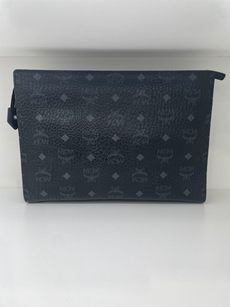 MCM Visetos Leather Monogram Clutch