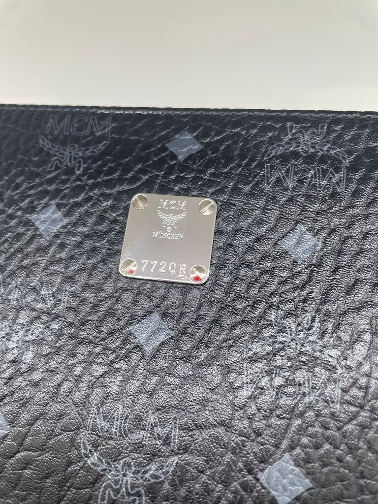 MCM Visetos Leather Monogram Clutch