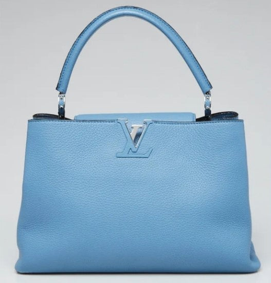 Louis Vuitton Blue Taurillon Capucines MM Shoulder Bag