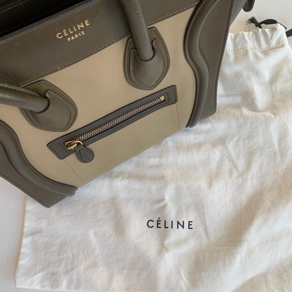 Celine Brown Tri Color Luggage Handbag